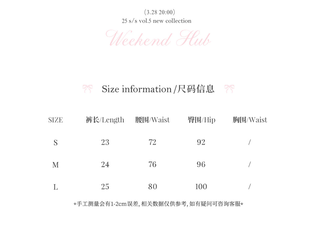 WEEKENDHUB Quần short kẻ caro phong cách học sinh nữ, mẫu mới hè 2025, thiết kế nơ xếp ly, thích hợp mặc ngoài trời