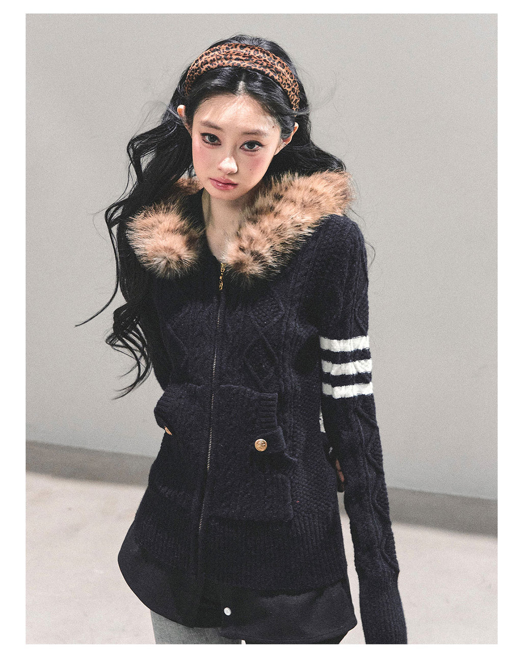 SHAOYEYAN "Only she wentby" - Women's winter American style hooded long sleeve cardigan sweater