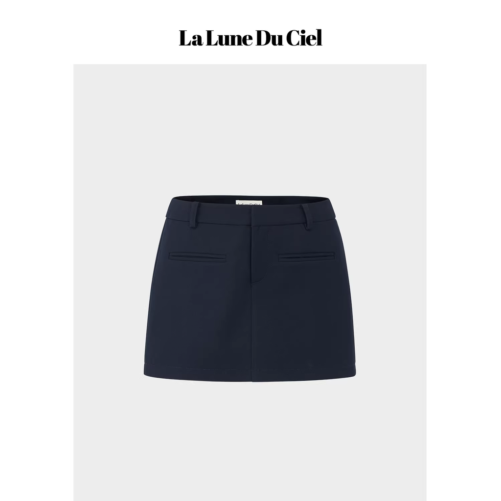 LaluneDuCiel Mid-waist A-line short skirt, loose, hugs the hips, flattering, suitable for women, spring.