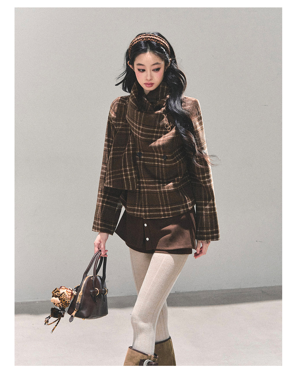 SHAOYEYAN Aomalm Women's "Twilight Forest" High-end Wool Coat, giving off a refined, luxurious feel, perfect for a wealthy heiress. Double-sided wool coat.