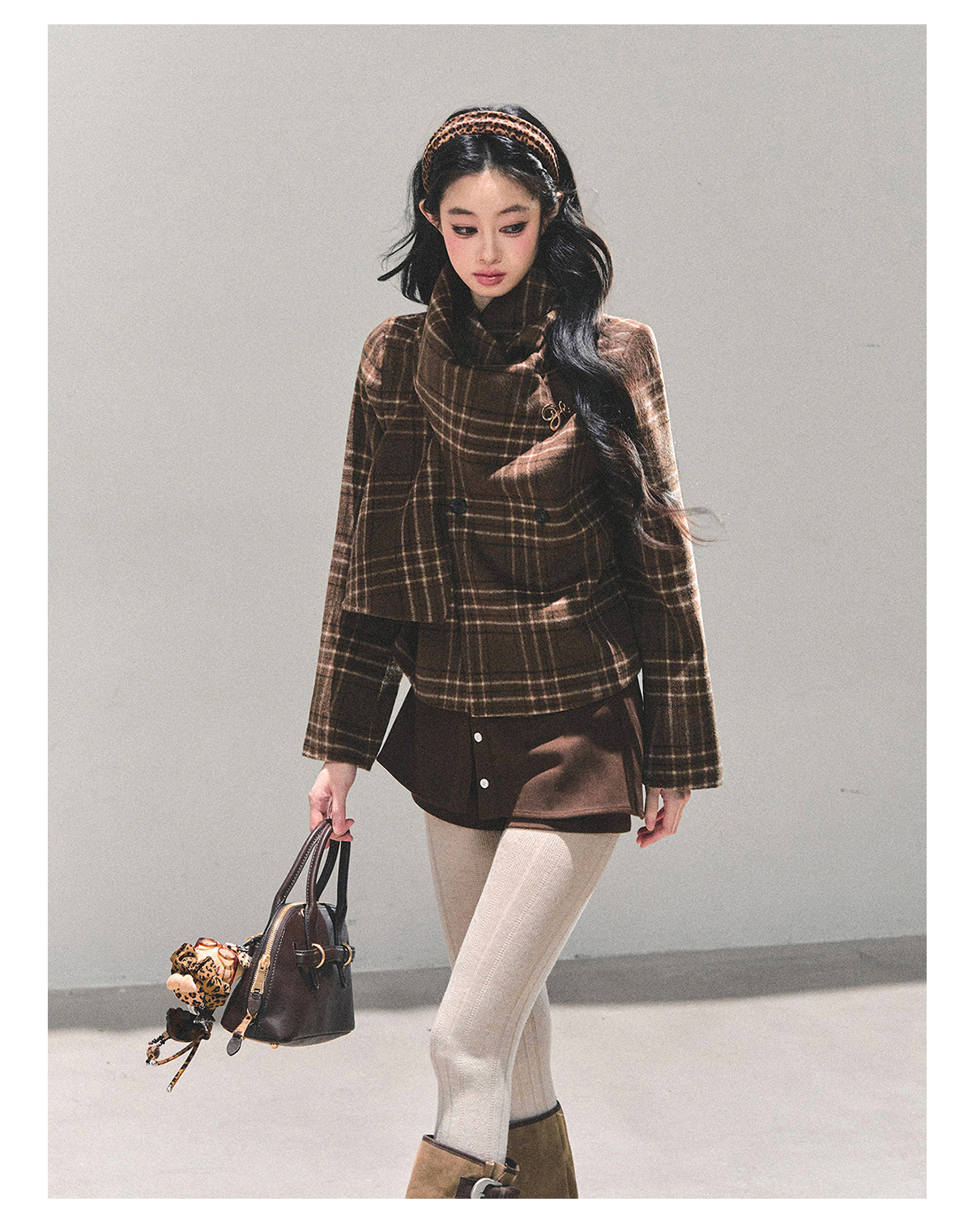 SHAOYEYAN Aomalm Women's "Twilight Forest" High-end Wool Coat, giving off a refined, luxurious feel, perfect for a wealthy heiress. Double-sided wool coat.