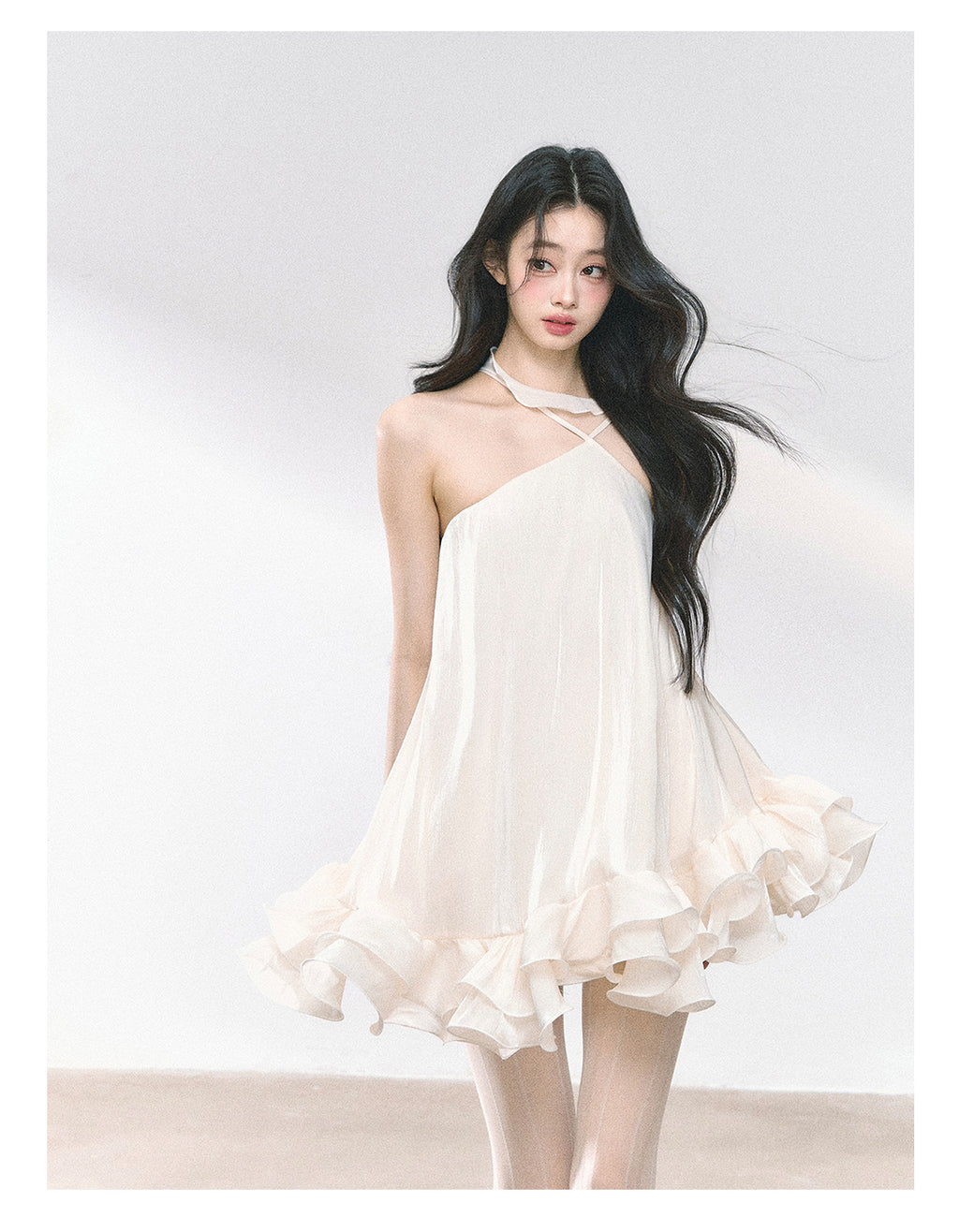 Royal Sisters Noble Style Halter Neck Dress Summer Floral Slim Waist Mini Dress For Women Shaoyeyan