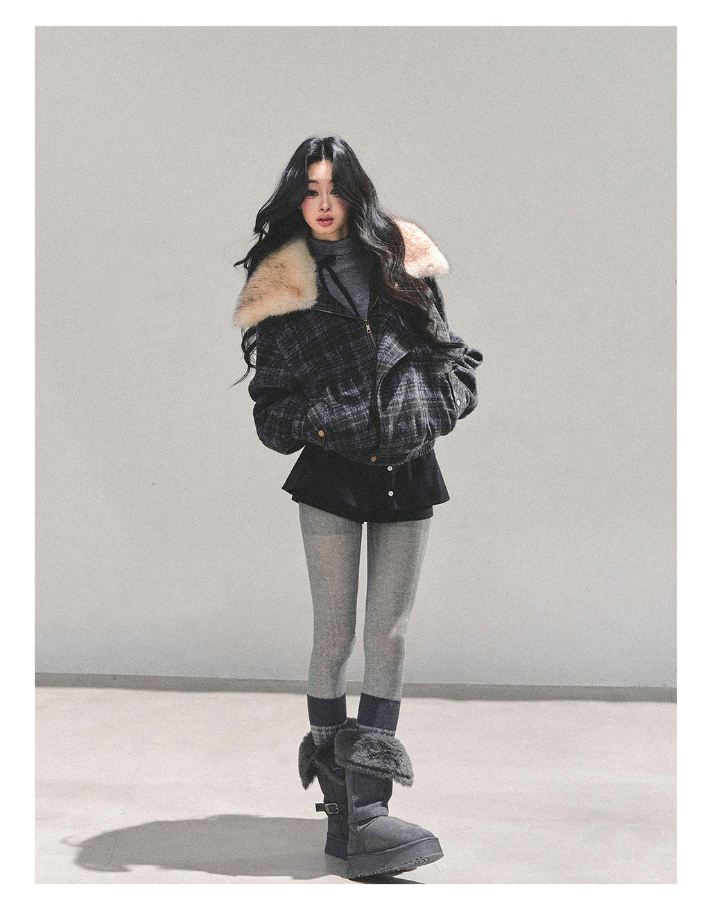 SHAOYEYAN Aomalm Women's Hepburn "She's Not as Dazzling as Fireworks" Thick Plaid Quilted Coat Winter Loose Coat