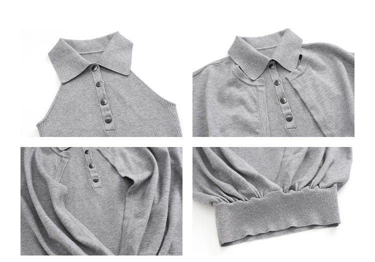 Off-shoulder sweater set + HYTEMOLY shorts