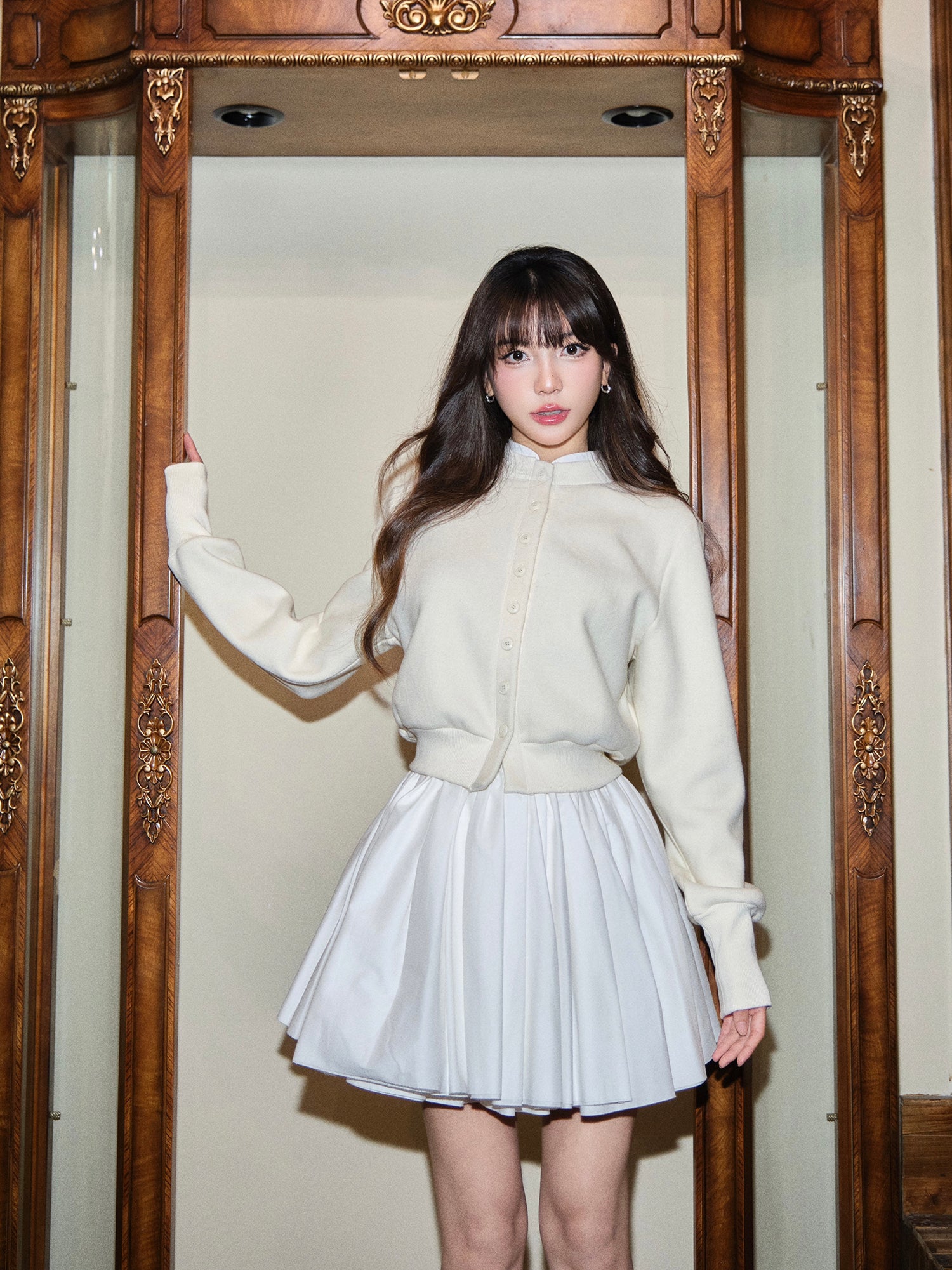 Avenement Korean croptop cardigan for women early autumn