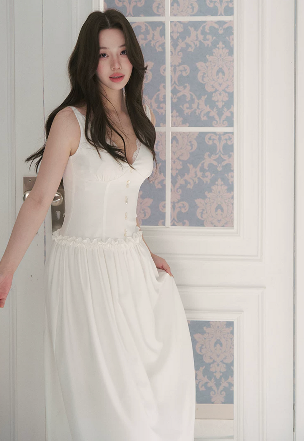 LaluneDuCiel Romantic loose-fitting Afro dress with cherry blossom pattern - Modal summer vacation dress