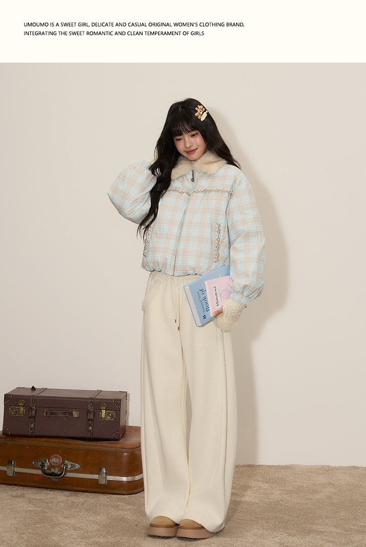 UMOUMO Soft, fleece-lined, curved-leg pants with mushroom print and plush pockets; flattering and versatile everyday pants.