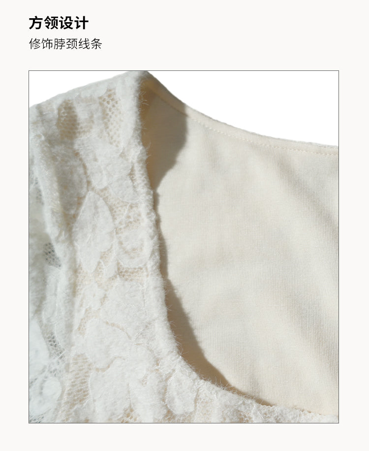Oakmoo Warm Velvet Stretch Lace Dress