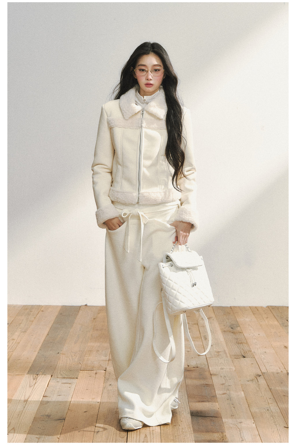 7SHIFTIN Two-Tone Original Design Slim Fit Fleece Jacket for Autumn/Winter, Niche Short Outerwear