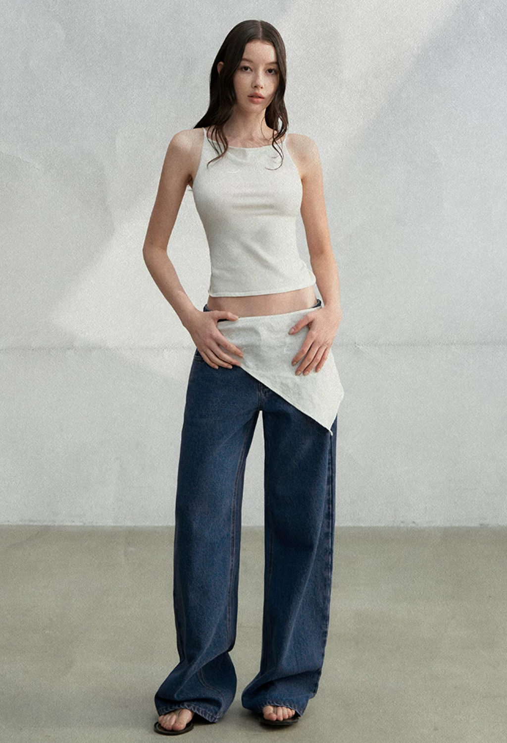 LaluneDuCiel Lightweight, minimalist knit camisole, knotted back, Lyocell, suitable for women