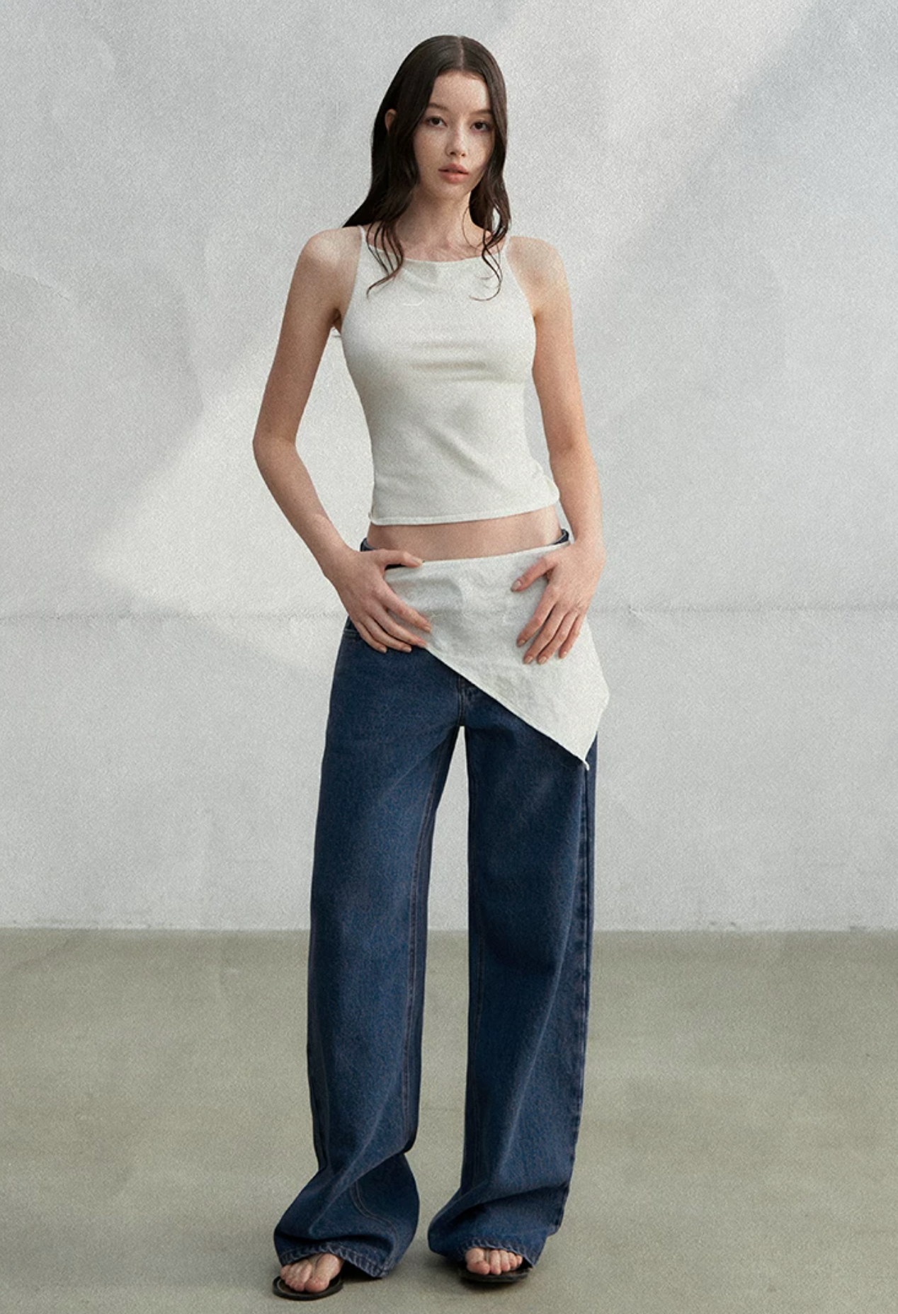 LaluneDuCiel Lightweight, minimalist knit camisole, knotted back, Lyocell, suitable for women