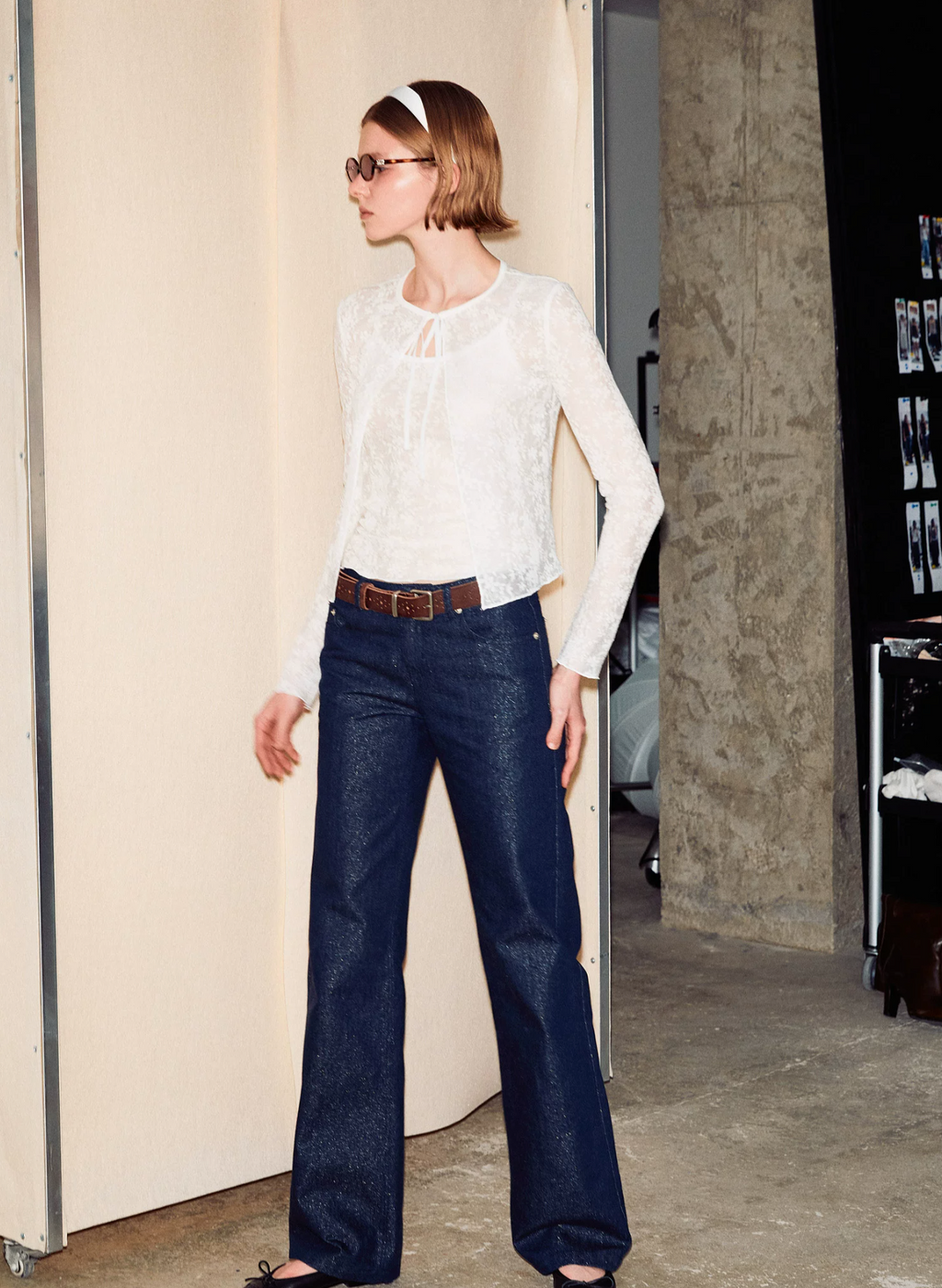 PUKI PUKI suit made of high-quality Tencel Jacquard material, tight retro style, slightly see-through, conceals the bust
